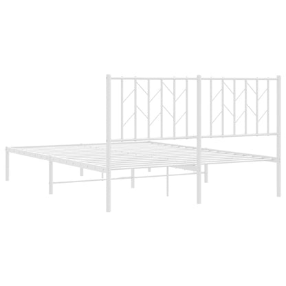 Estrutura de cama com cabeceira 135x190 cm metal branco