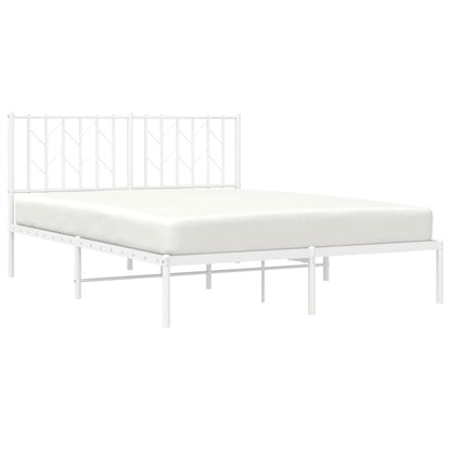 Estrutura de cama com cabeceira 140x190 cm metal branco