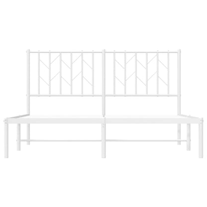 Estrutura de cama com cabeceira 140x190 cm metal branco