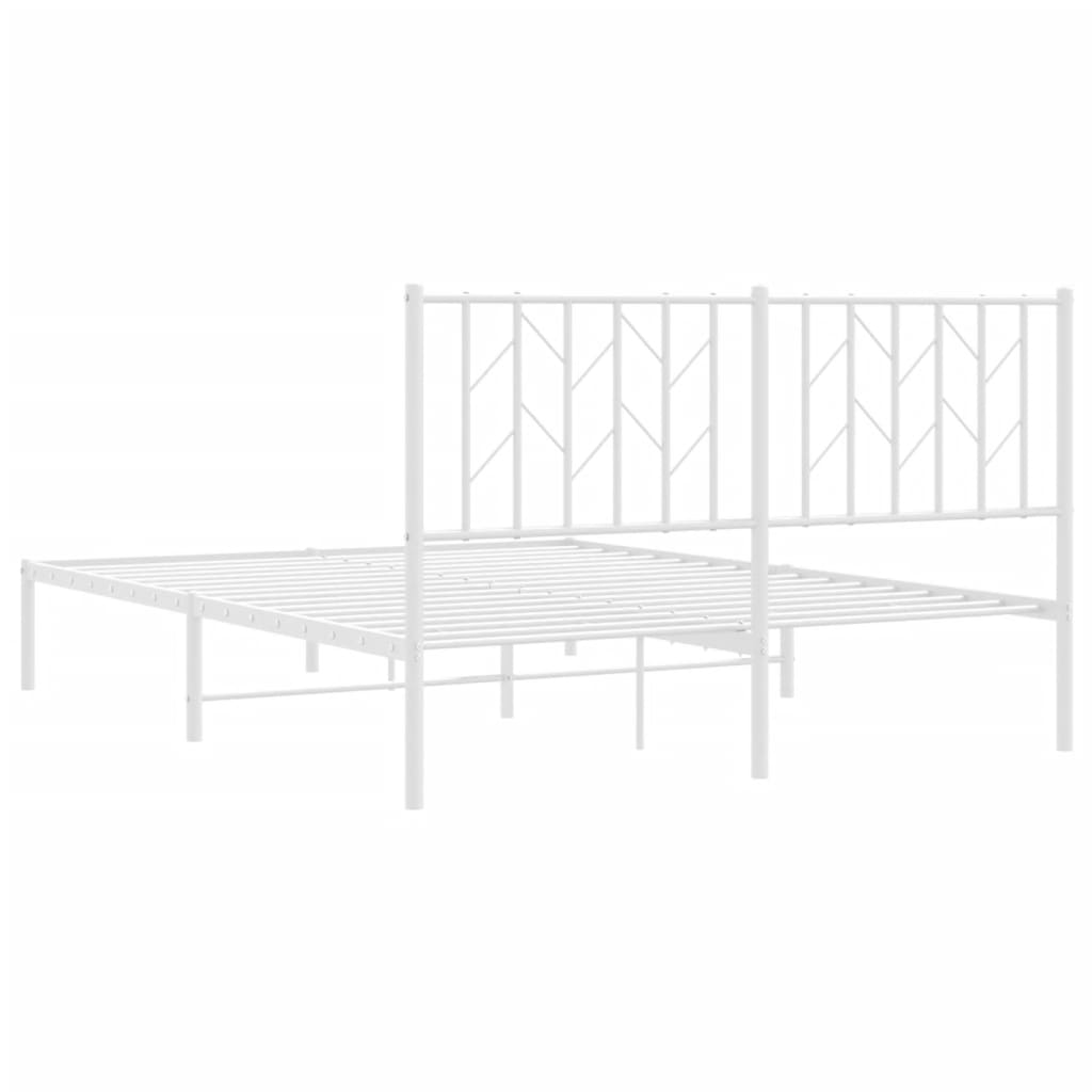 Estrutura de cama com cabeceira 140x190 cm metal branco