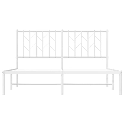 Estrutura de cama com cabeceira 140x200 cm metal branco