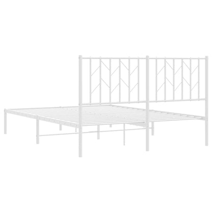 Estrutura de cama com cabeceira 140x200 cm metal branco