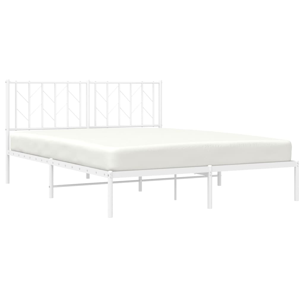 Estrutura de cama com cabeceira 150x200 cm metal branco