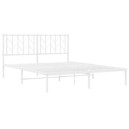 Estrutura de cama com cabeceira 150x200 cm metal branco