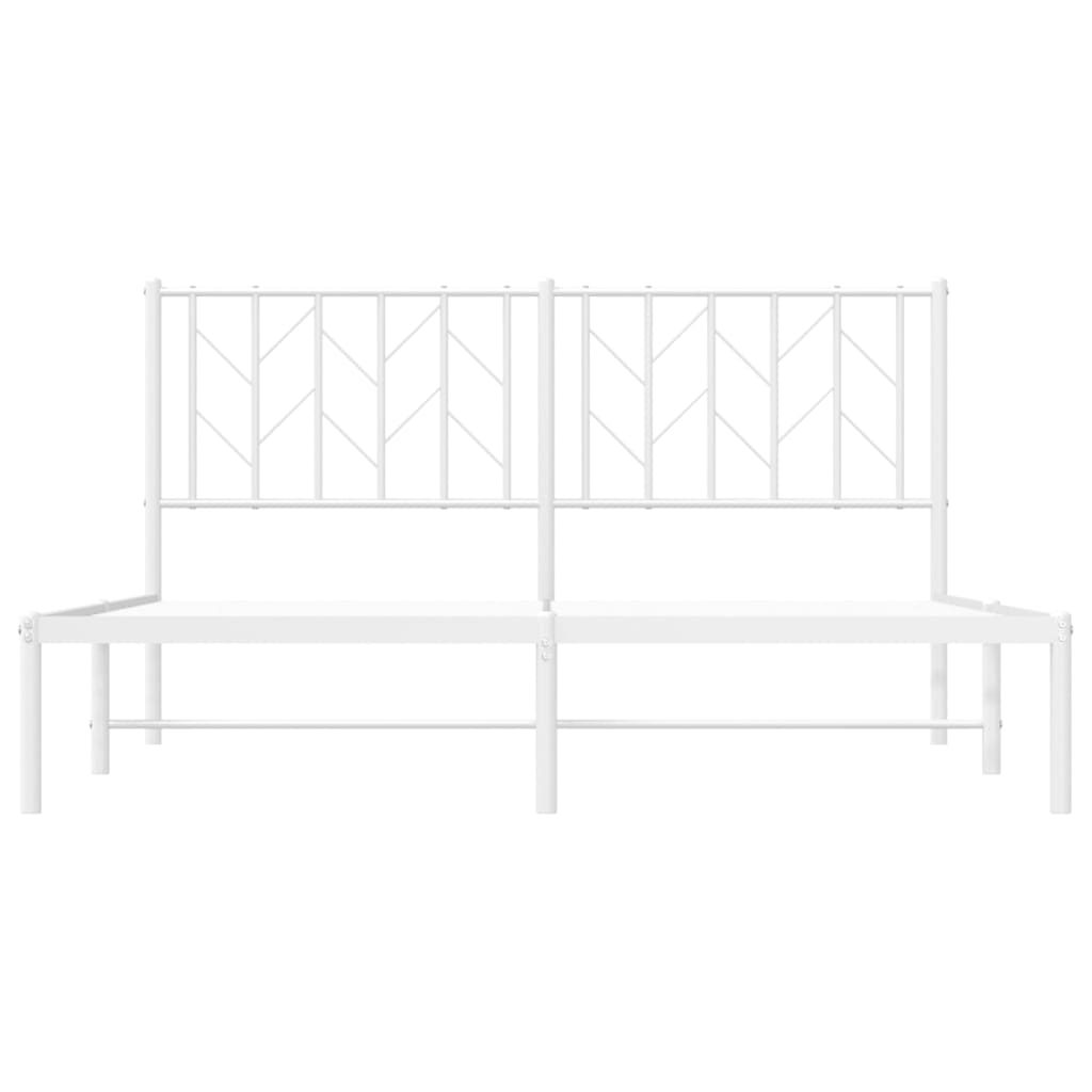 Estrutura de cama com cabeceira 150x200 cm metal branco