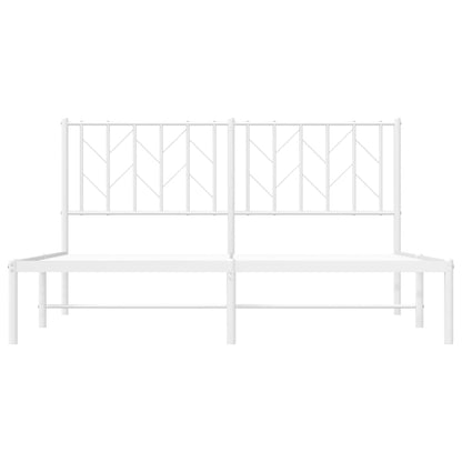 Estrutura de cama com cabeceira 150x200 cm metal branco