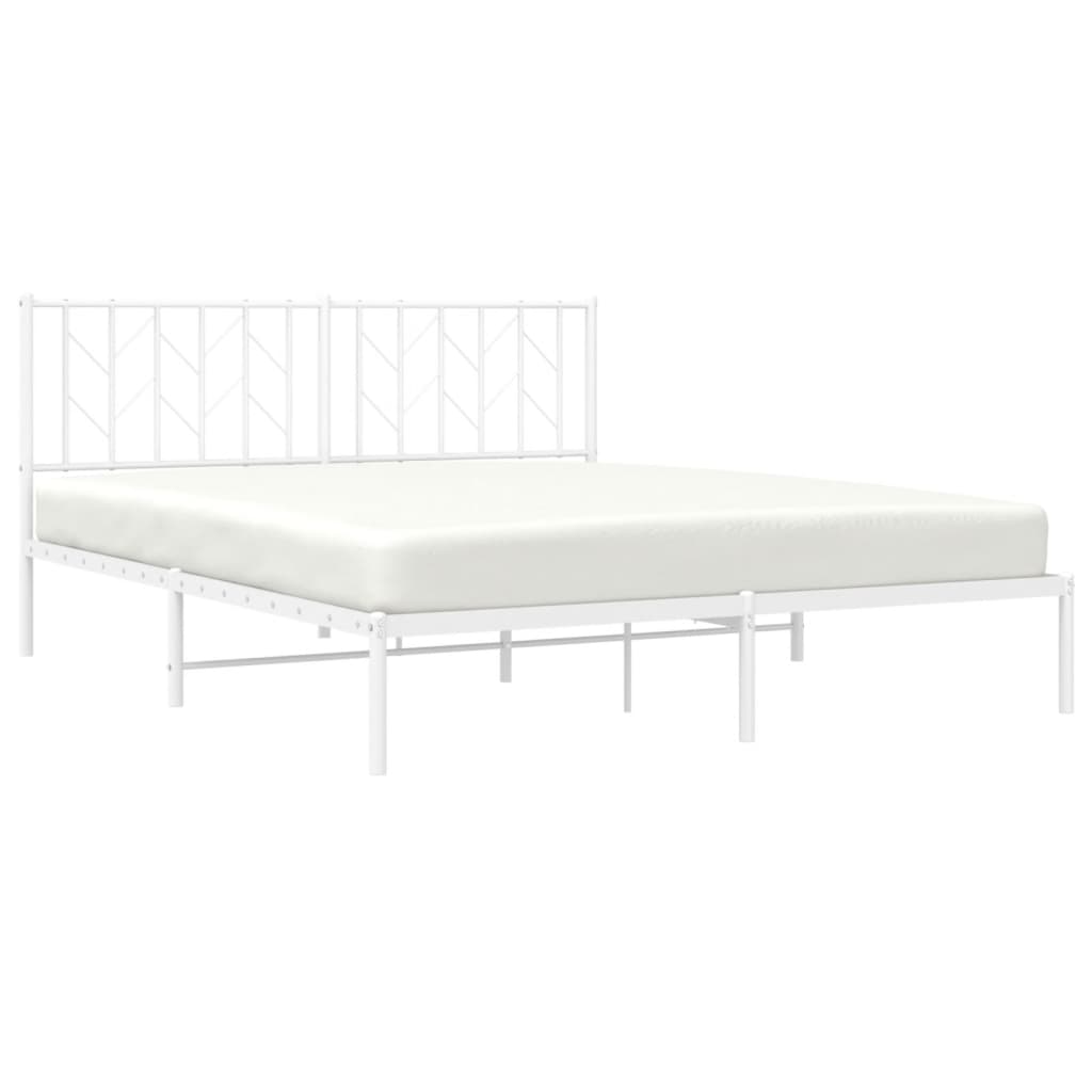 Estrutura de cama com cabeceira 160x200 cm metal branco