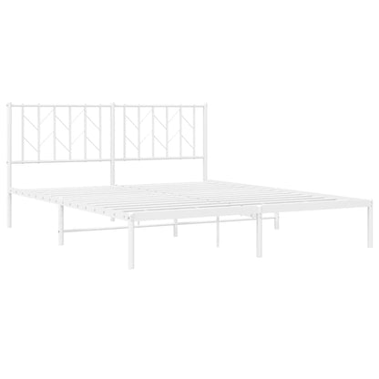 Estrutura de cama com cabeceira 160x200 cm metal branco