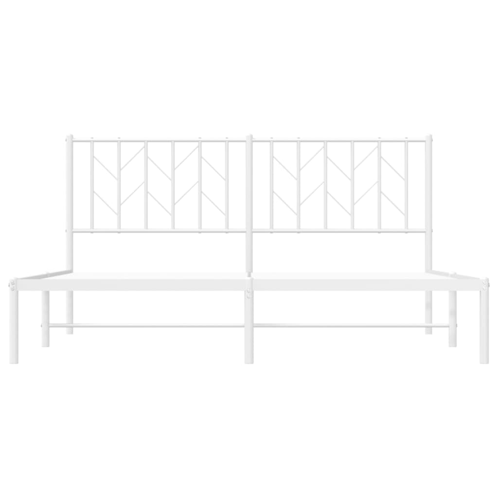 Estrutura de cama com cabeceira 160x200 cm metal branco