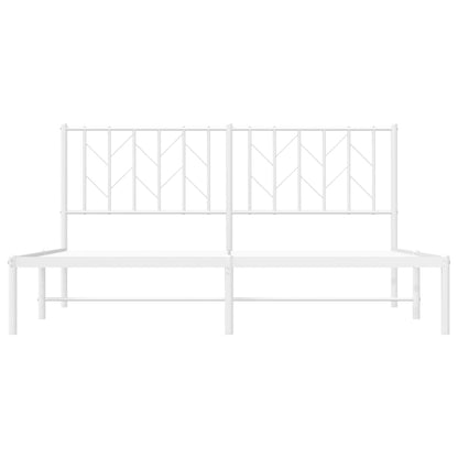 Estrutura de cama com cabeceira 160x200 cm metal branco