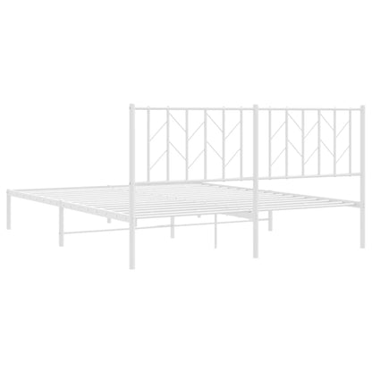 Estrutura de cama com cabeceira 160x200 cm metal branco