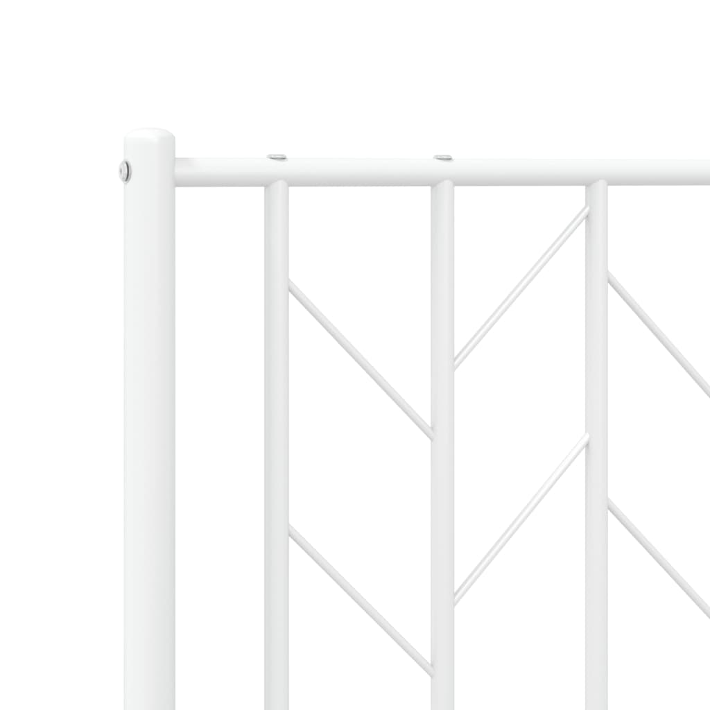 Estrutura de cama com cabeceira 160x200 cm metal branco