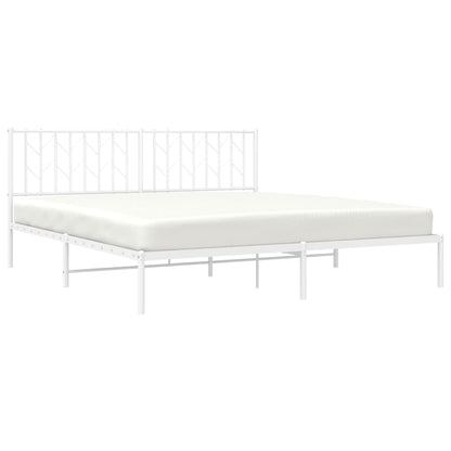 Estrutura de cama com cabeceira 180x200 cm metal branco