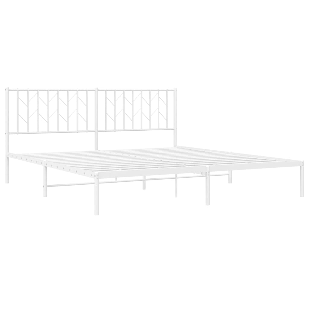 Estrutura de cama com cabeceira 180x200 cm metal branco