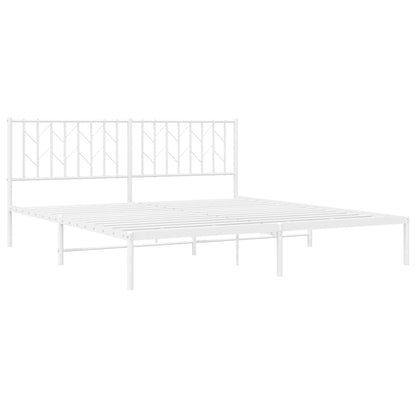 Estrutura de cama com cabeceira 180x200 cm metal branco