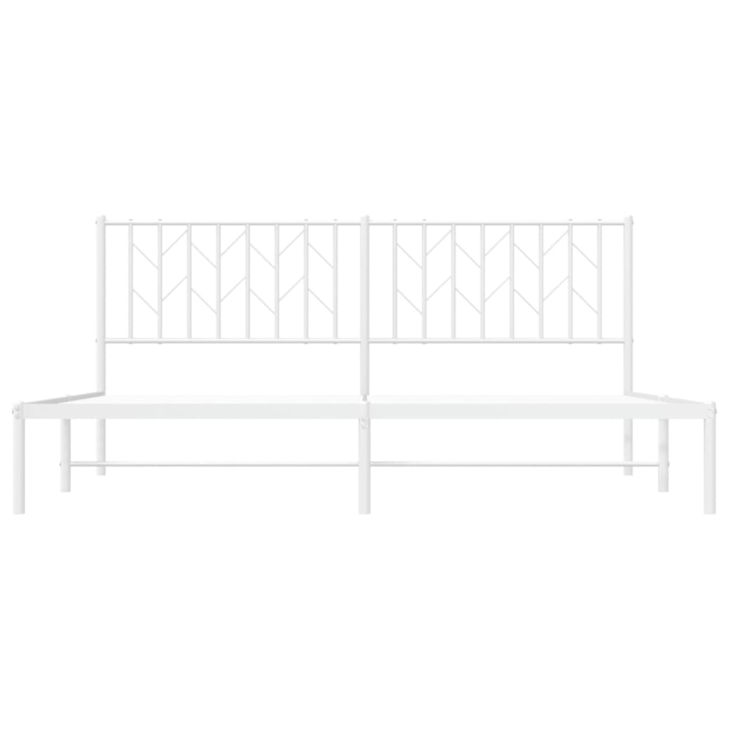 Estrutura de cama com cabeceira 180x200 cm metal branco