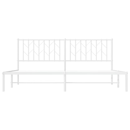 Estrutura de cama com cabeceira 180x200 cm metal branco