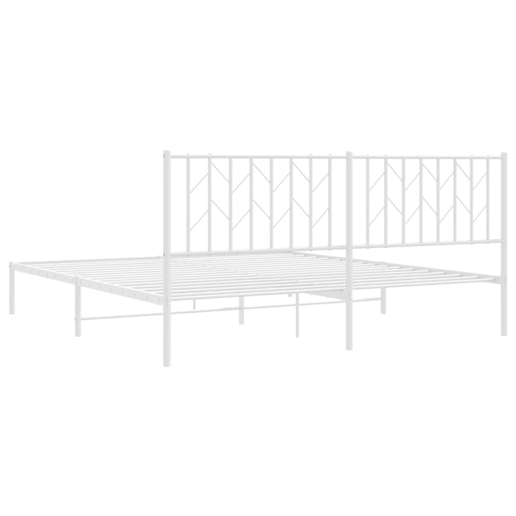 Estrutura de cama com cabeceira 180x200 cm metal branco