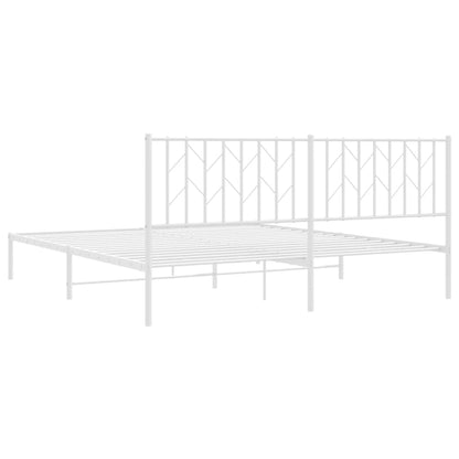 Estrutura de cama com cabeceira 180x200 cm metal branco