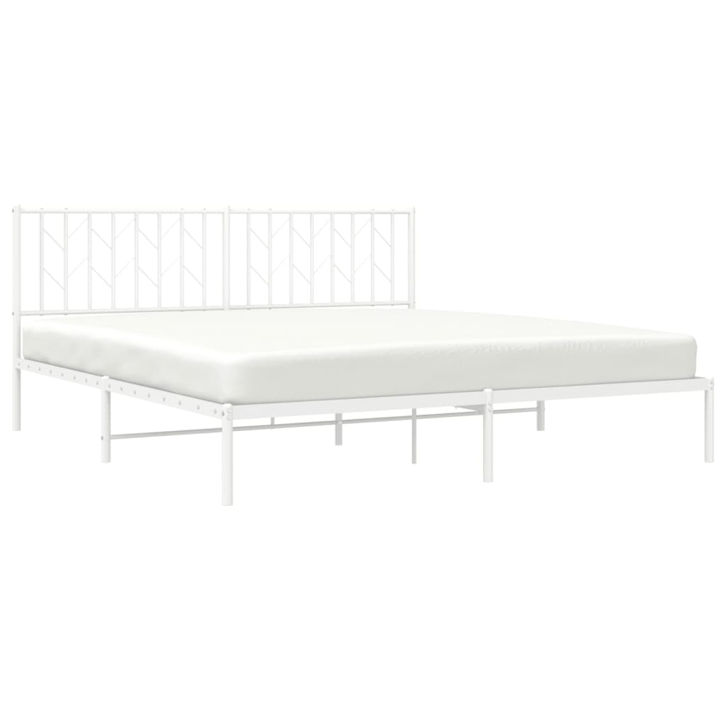 Estrutura de cama com cabeceira 183x213 cm metal branco