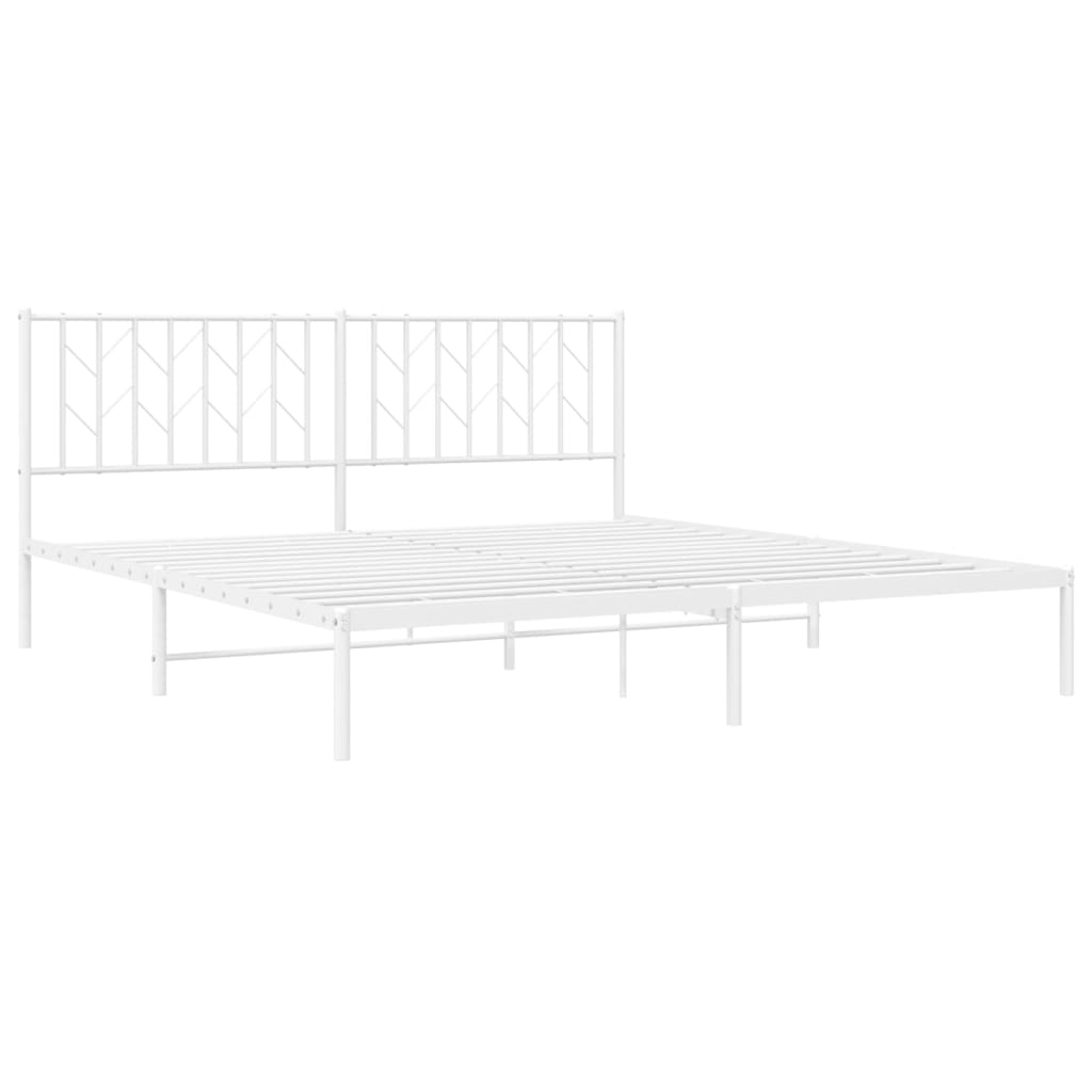 Estrutura de cama com cabeceira 183x213 cm metal branco