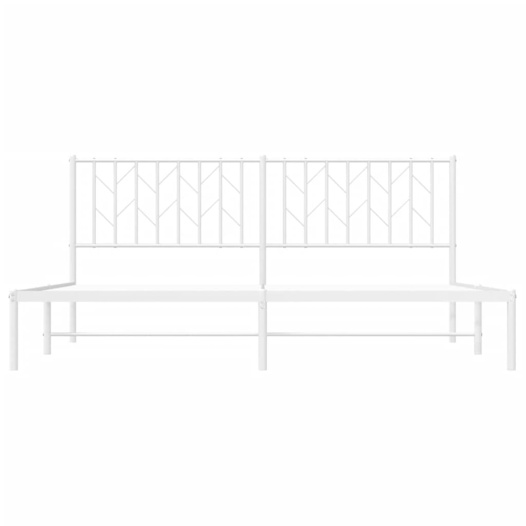 Estrutura de cama com cabeceira 183x213 cm metal branco