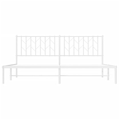 Estrutura de cama com cabeceira 183x213 cm metal branco