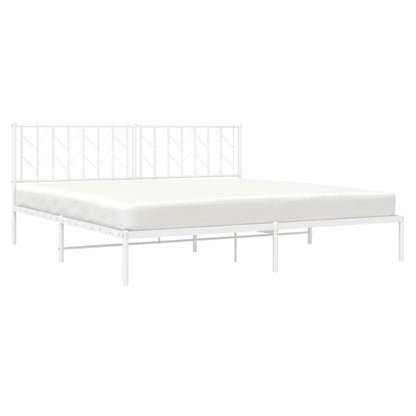 Estrutura de cama com cabeceira 193x203 cm metal branco