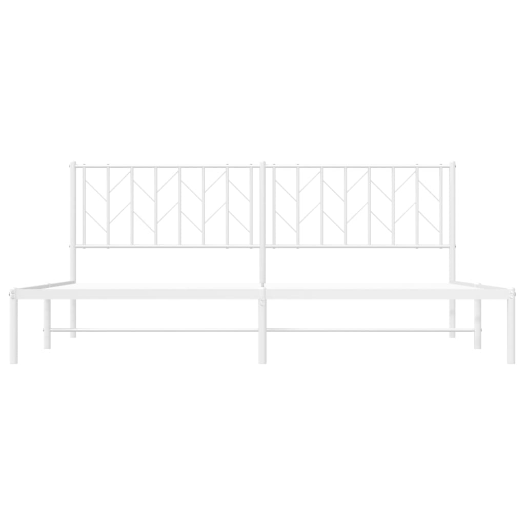 Estrutura de cama com cabeceira 193x203 cm metal branco