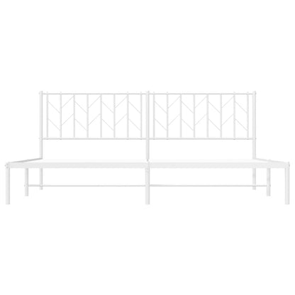 Estrutura de cama com cabeceira 193x203 cm metal branco