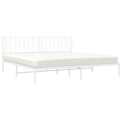 Estrutura de cama com cabeceira 200x200 cm metal branco