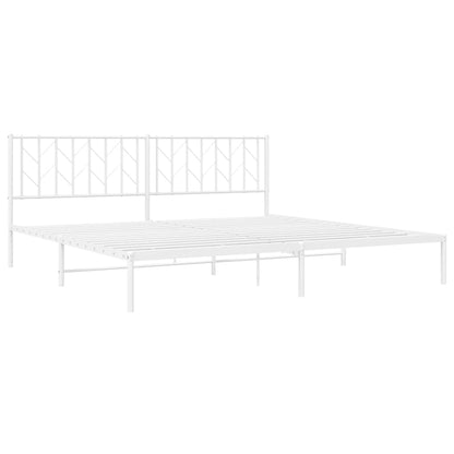 Estrutura de cama com cabeceira 200x200 cm metal branco