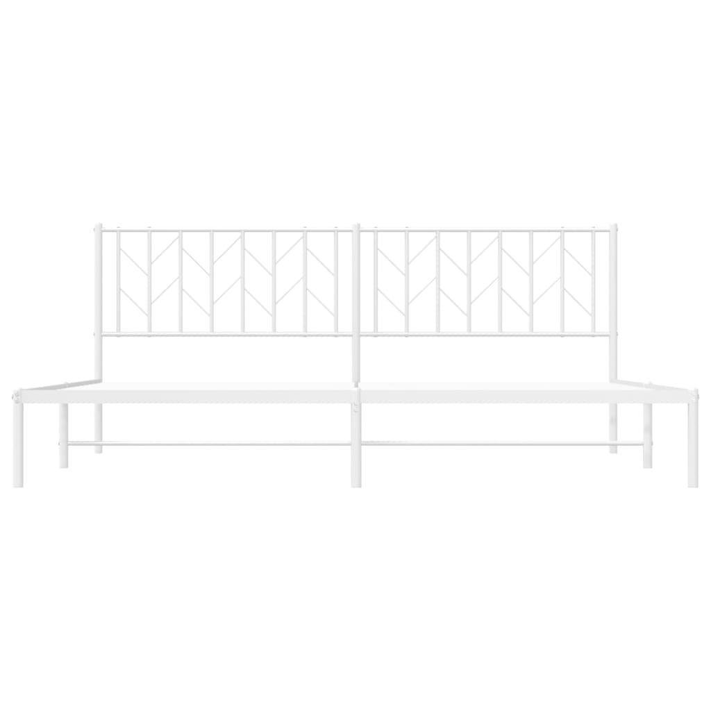 Estrutura de cama com cabeceira 200x200 cm metal branco