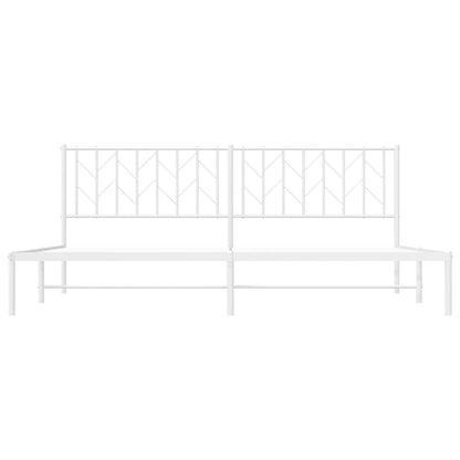 Estrutura de cama com cabeceira 200x200 cm metal branco