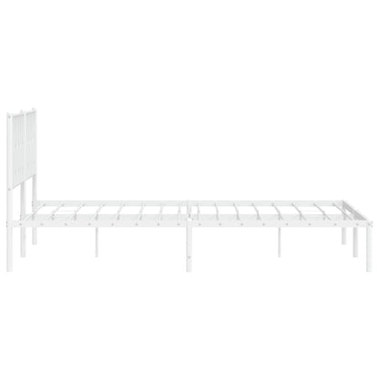 Estrutura de cama com cabeceira 200x200 cm metal branco