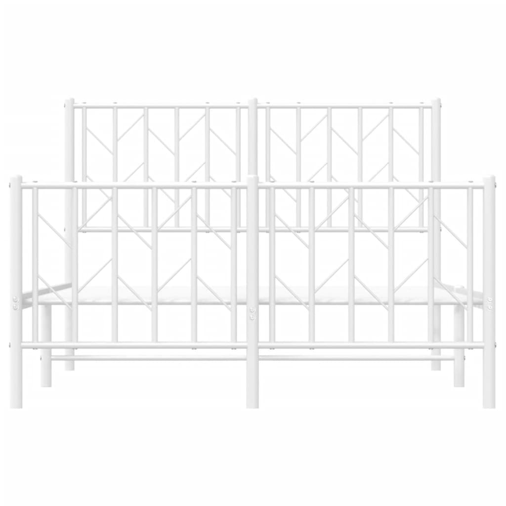 Estrutura de cama com cabeceira e pés 120x200 cm metal branco