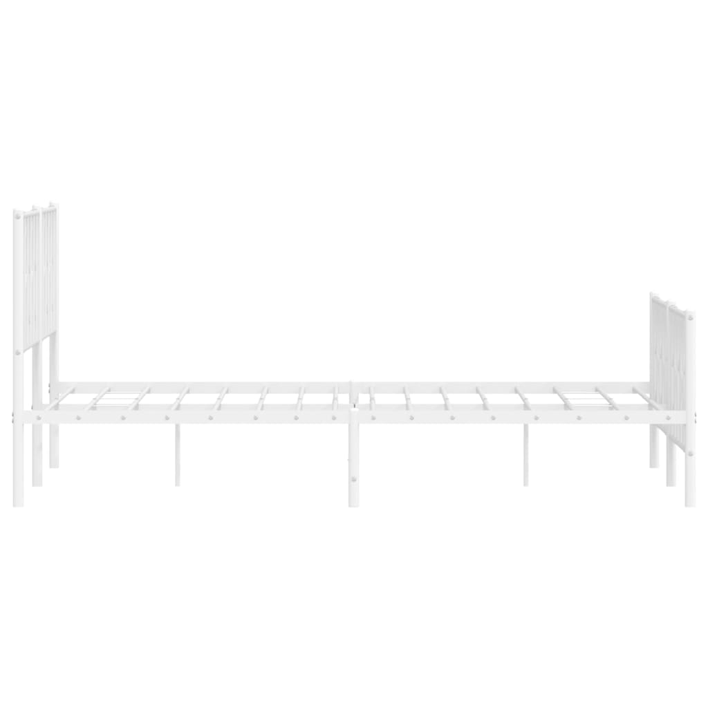 Estrutura de cama com cabeceira e pés 150x200 cm metal branco