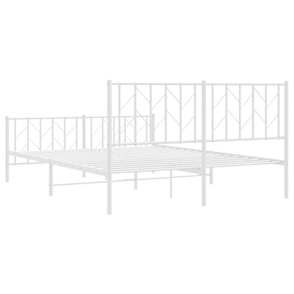 Estrutura de cama com cabeceira e pés 150x200 cm metal branco