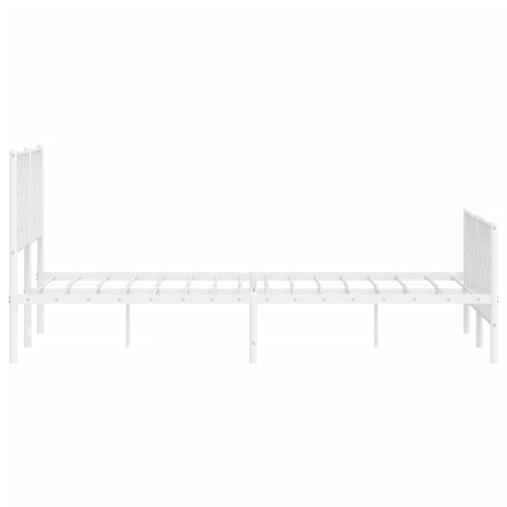 Estrutura de cama com cabeceira e pés 160x200 cm metal branco