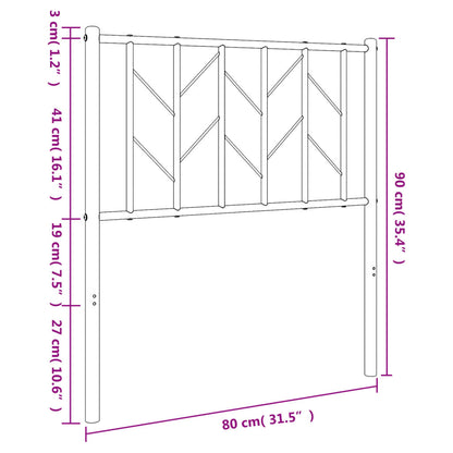 Cabeceira de cama 75 cm metal branco