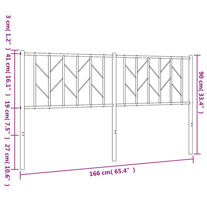 Cabeceira de cama 160 cm metal branco