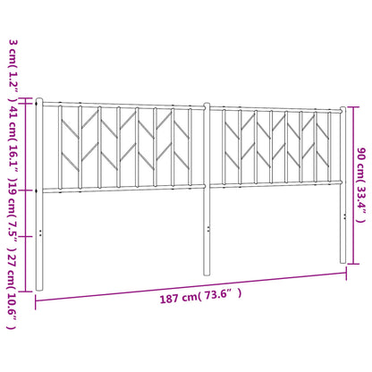 Cabeceira de cama 180 cm metal branco