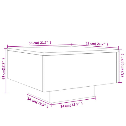 Mesa de centro 55x55x31 cm derivados de madeira cinzento sonoma