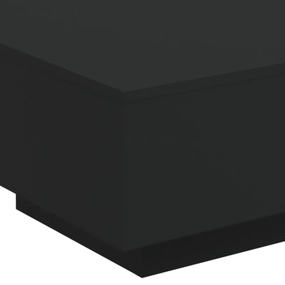 Mesa de centro com luzes LED 55x55x31 cm preto