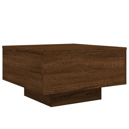 Mesa de centro com luzes LED 55x55x31 cm carvalho castanho