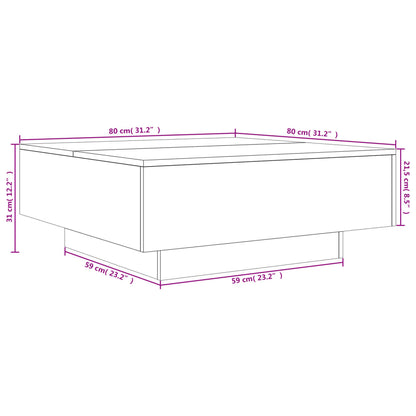 Mesa de centro 80x80x31 cm contraplacado preto