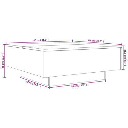 Mesa de centro 80x80x31 cm contraplacado cinzento cimento