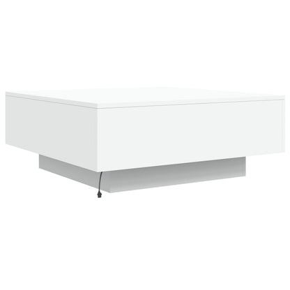 Mesa de centro com luzes LED 80x80x31cm branco