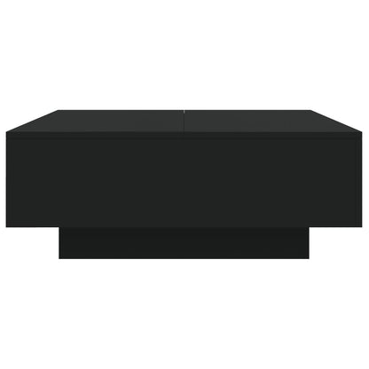 Mesa de centro com luzes LED 80x80x31 cm preto