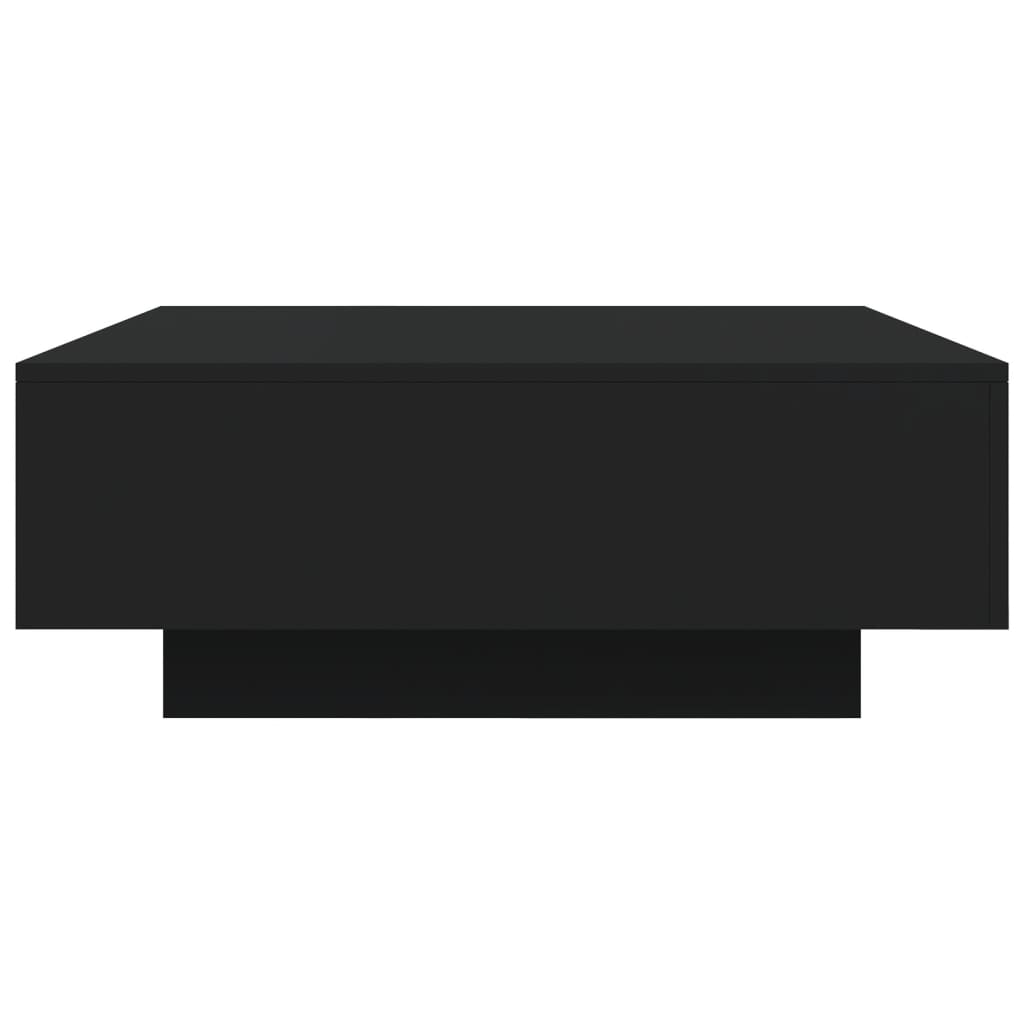 Mesa de centro com luzes LED 80x80x31 cm preto